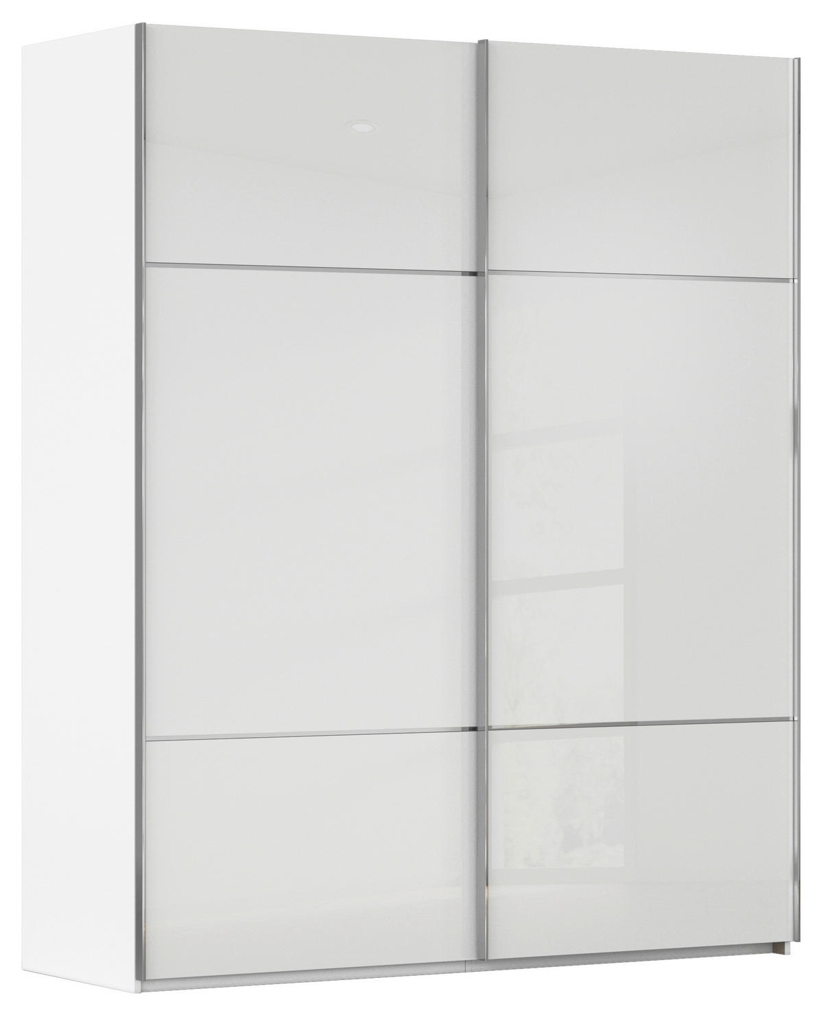 SCHWEBETÜRENSCHRANK  in Weiß  - Weiß, KONVENTIONELL, Glas/Holzwerkstoff (162/223/68cm) - Novel