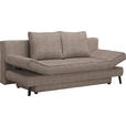 SCHLAFSOFA  in Webstoff Taupe  - Taupe/Schwarz, Design, Textil/Metall (200/85/90cm) - Xora