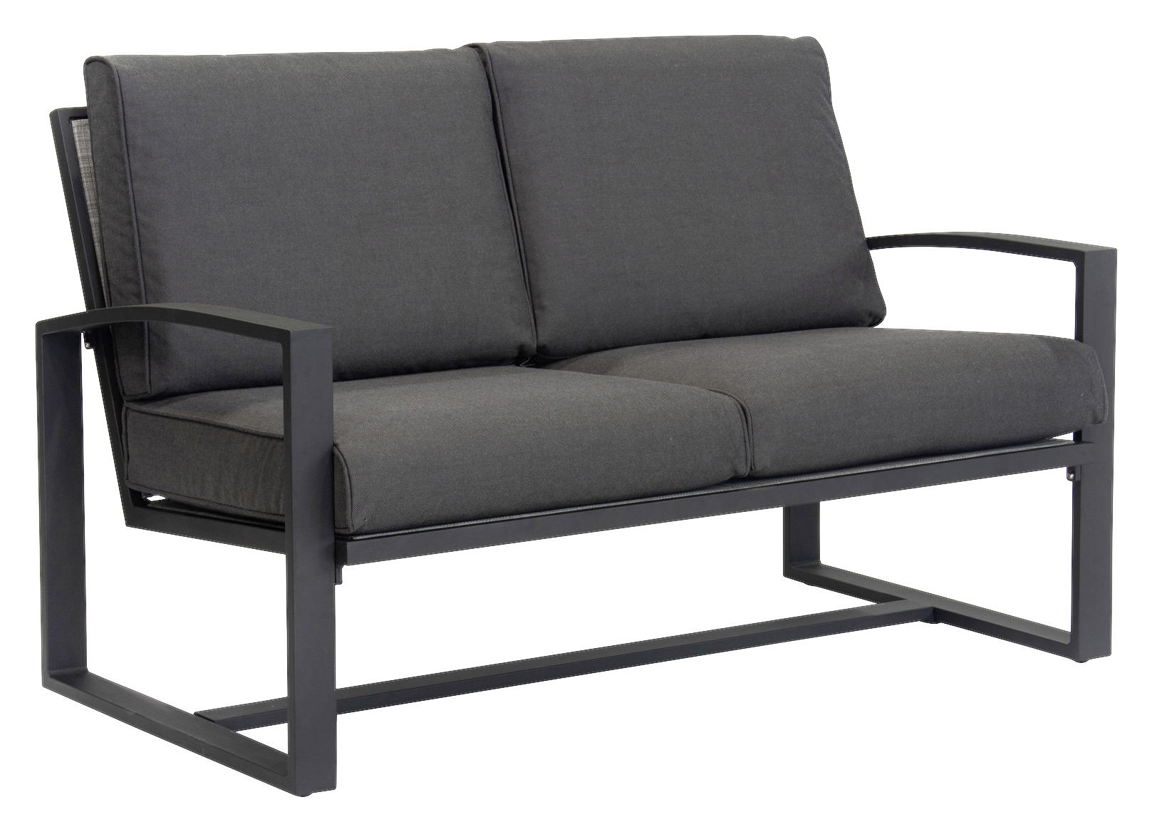 LOUNGEGARNITUR Dunkelgrau Aluminium  - Dunkelgrau, Design, Glas/Textil - Ambia Garden