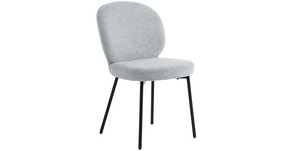 STUHL in Eisen Leinenoptik Holz, Metall, Textil - Schwarz/Grau, Design, Holz/Textil (49/86/64cm) - Ambia Home