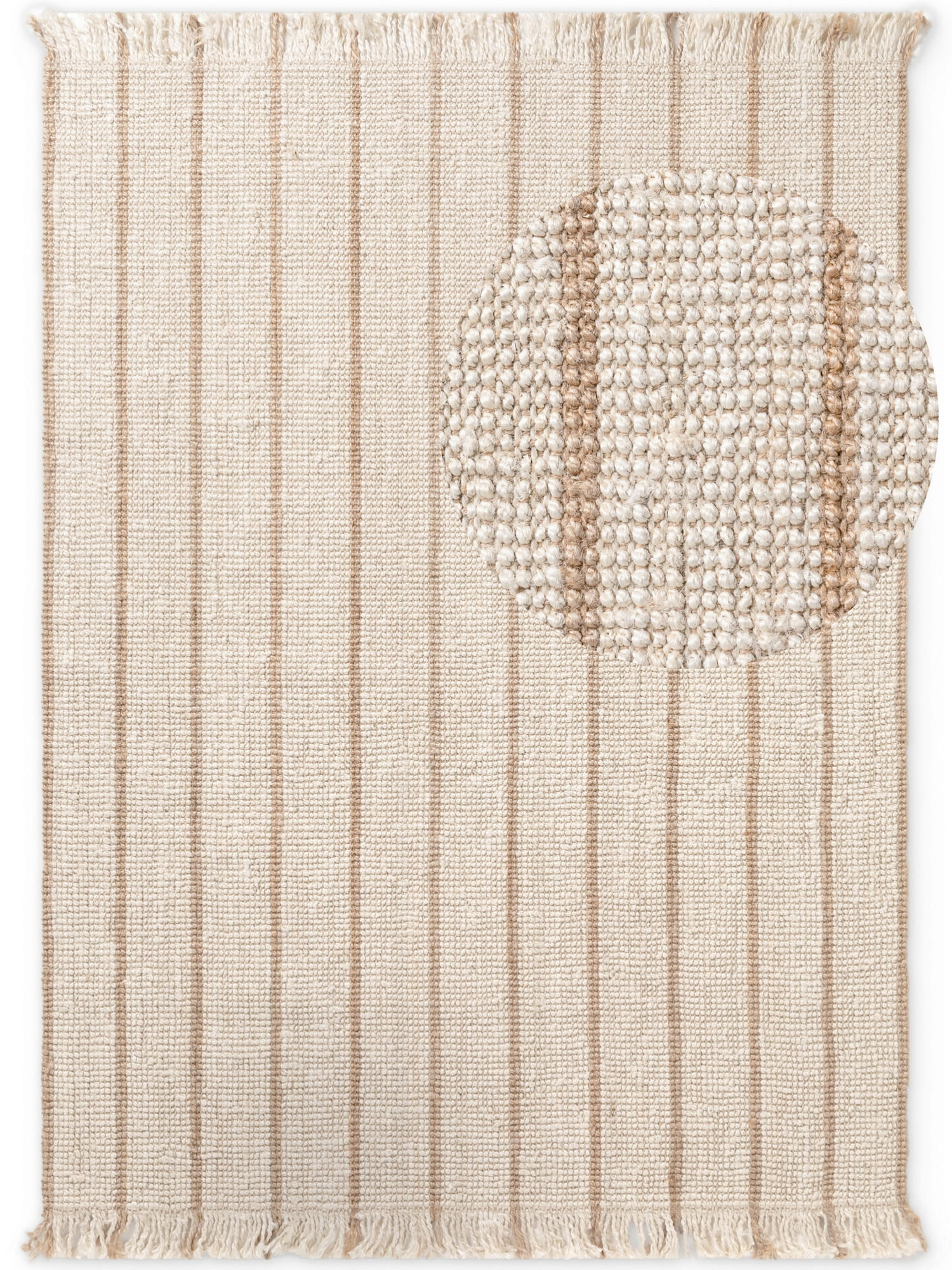 JUTETEPPICH Wohnzimmer 200/300 cm Harvest Creme, Goldfarben rechteckig  - Goldfarben/Creme, Design, Textil (200/300cm) - Elle Decoration
