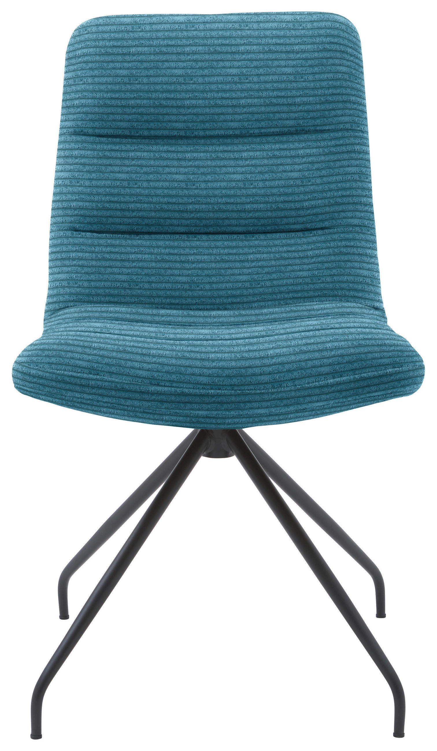 STUHL  in Cord Textil  - Petrol/Schwarz, Design, Textil/Metall (52/88/66cm) - Dieter Knoll