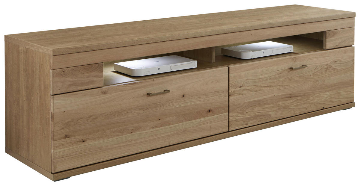 WOHNWAND  in Alteiche 317,1/171/50,2 cm  - Alteiche/Silberfarben, Konventionell, Glas/Holz (317,1/171/50,2cm) - Livetastic