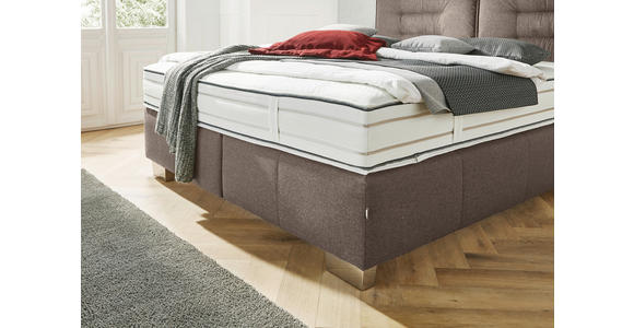 BOXSPRINGBETT 200/200 cm in Braun - Chromfarben/Braun, KONVENTIONELL, Textil (200/200cm) - Dieter Knoll