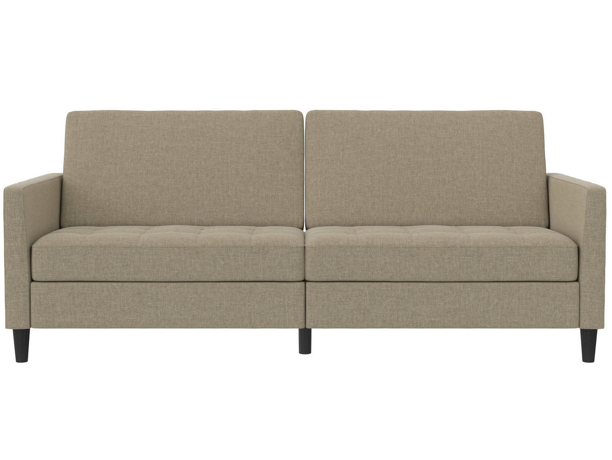 SCHLAFSOFA Webstoff, Leinenoptik Cappuccino  - Schwarz/Cappuccino, Basics, Kunststoff/Textil (207/86/86cm) - Livetastic