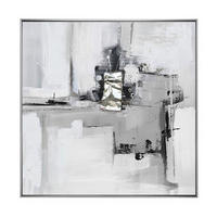 ÖLGEMÄLDE Abstraktes 85/85 cm  - Silberfarben/Weiß, Design, Holz/Kunststoff (85/85cm) - Monee