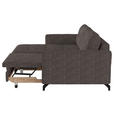 ECKSOFA in Flachgewebe, Leinenoptik Braun  - Schwarz/Braun, Design, Textil/Metall (170/242cm) - Xora