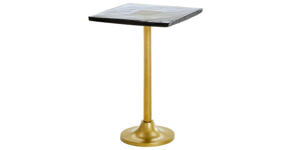 BEISTELLTISCH 35,5/35,5/51 cm Grau, Messingfarben quadratisch - Messingfarben/Grau, Design, Glas/Metall (35,5/35,5/51cm) - Ambia Home