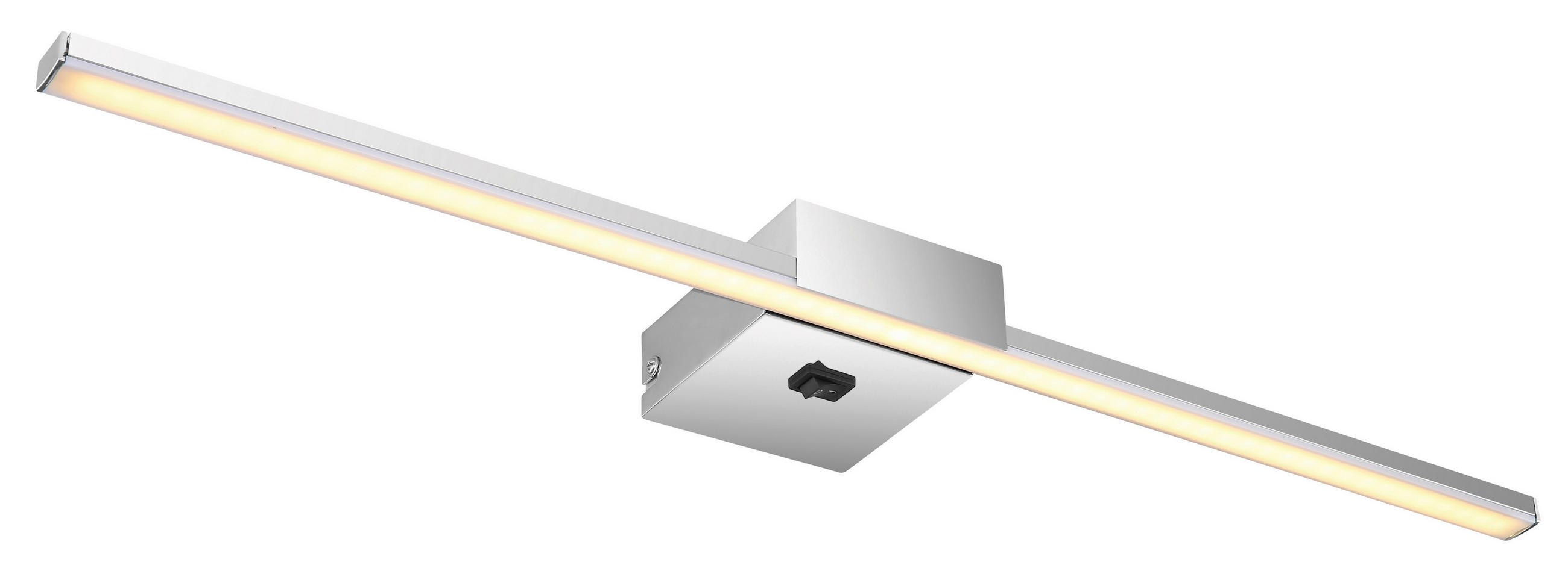 LED-WANDLEUCHTE 61,5/11/3,7 cm   - Chromfarben/Opal, Design, Kunststoff/Metall (61,5/11/3,7cm) - Globo