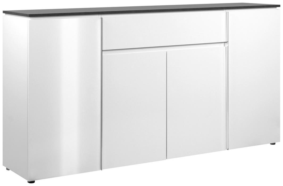 SIDEBOARD  in 177,5/92/40 cm  - Chromfarben/Weiß Hochglanz, Design, Holzwerkstoff/Kunststoff (177,5/92/40cm) - Livetastic