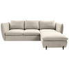 ECKSOFA in Beige  - Beige/Schwarz, Modern, Textil/Metall (262/178cm) - MID.YOU