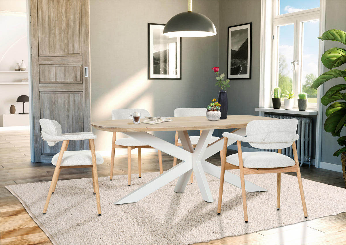 ARMLEHNSTUHL  in  - Beige/Naturfarben, MODERN, Holz/Textil (59/78/57cm) - Livetastic