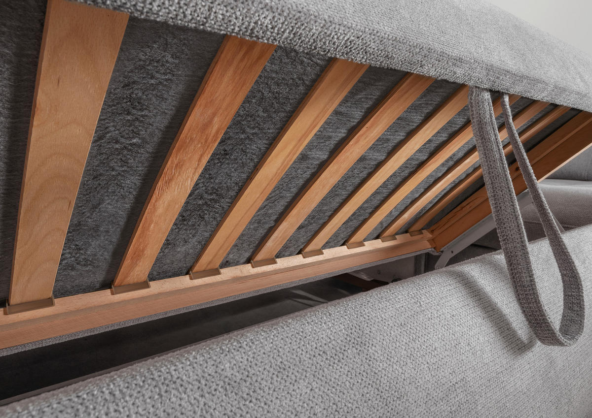 WOHNLANDSCHAFT in Chenille Silberfarben  - Silberfarben/Schwarz, Modern, Textil/Metall (184/387/252cm) - Livetastic