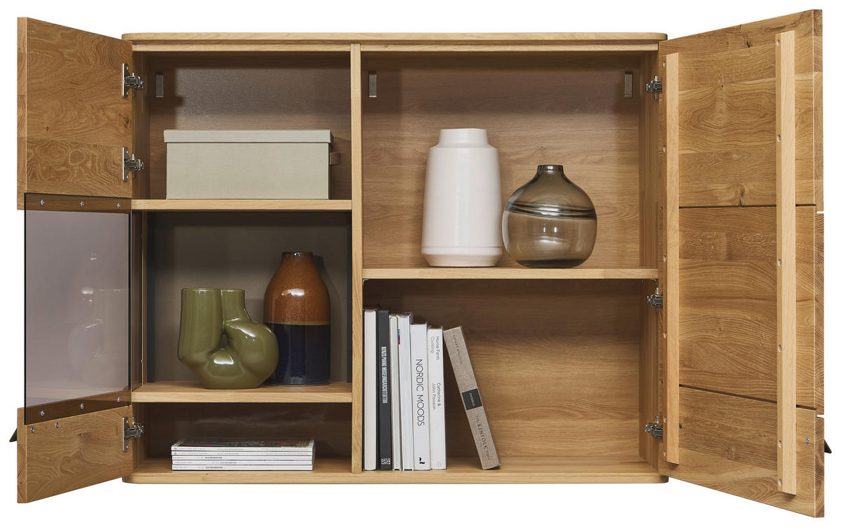 HÄNGEELEMENT Wildeiche  106,9/87,4/37,1 cm  - Wildeiche/Bronzefarben, Natur, Glas/Holz (106,9/87,4/37,1cm) - Valnatura