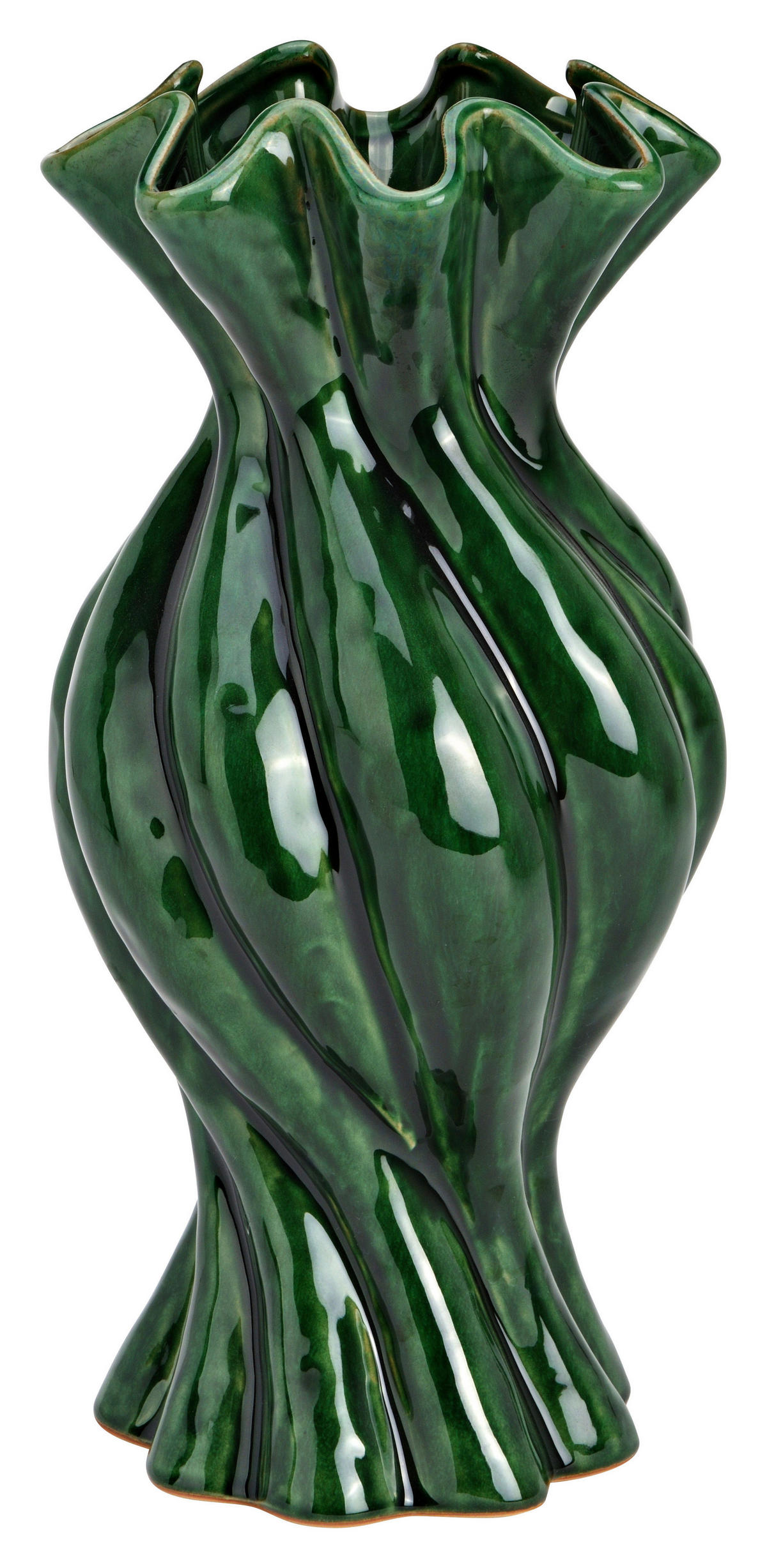 VASE  - Dunkelgrün, Basics, Stein (14,0/30,0/14,0cm)