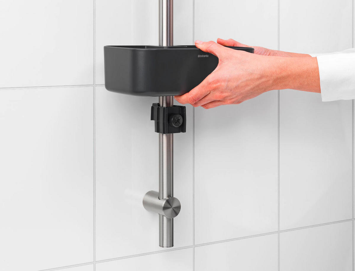 KORPA ZA TUŠ KABINU  plastika  - tamnosiva, Osnovno, plastika (13,3/7,5/24,4cm) - Brabantia