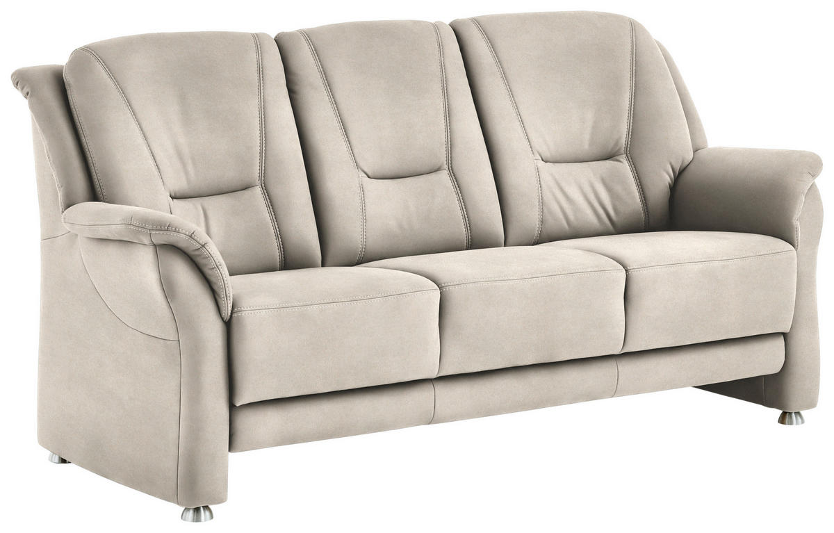 3-SITZER-SOFA in Mikrofaser Creme  - Beige/Creme, Konventionell, Textil/Metall (198/100/89cm) - Beldomo Comfort