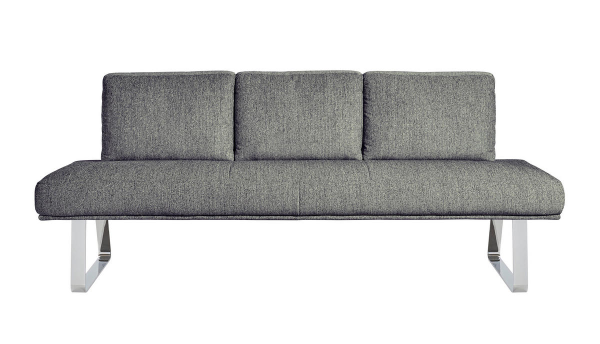 SITZBANK 224/92/78 cm  in Beige  - Chromfarben/Beige, Design, Textil/Metall (224/92/78cm) - Dieter Knoll