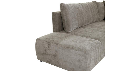 ECKSOFA in Flachgewebe Hellbraun  - Hellbraun/Schwarz, KONVENTIONELL, Kunststoff/Textil (295/200cm) - Carryhome