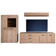 WOHNWAND 3-teilig  in Eichefarben  302/179/50 cm  - Eichefarben/Anthrazit, KONVENTIONELL, Glas/Holz (302/179/50cm) - Cantus