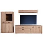 WOHNWAND 3-teilig  in Eichefarben  302/179/50 cm  - Eichefarben/Anthrazit, KONVENTIONELL, Glas/Holz (302/179/50cm) - Cantus