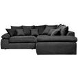 ECKSOFA in Webstoff Schwarz  284/284 cm  - Schwarz, Design, Kunststoff/Textil (284/284cm) - Carryhome