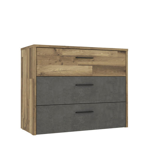 KOMMODE  in 100/80/42 cm  - Eichefarben/Dunkelgrau, LIFESTYLE, Holzwerkstoff/Kunststoff (100/80/42cm) - Ti'me