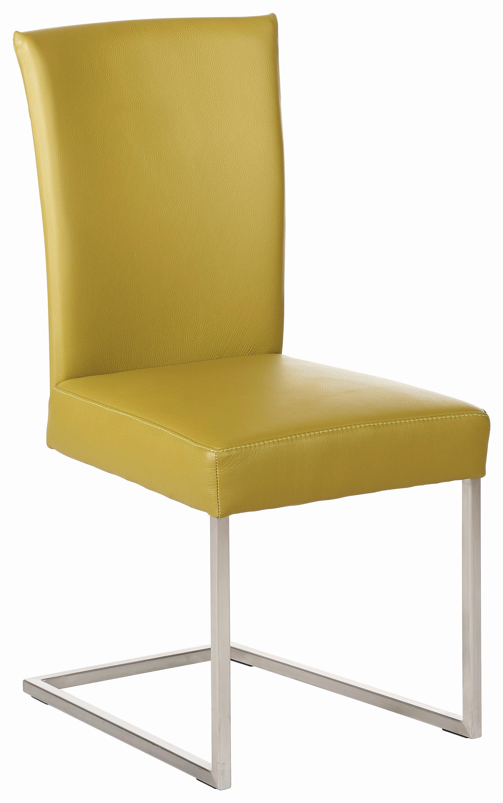 SCHWINGSTUHL  in Edelstahl Echtleder pigmentiert  - Edelstahlfarben/Grün, Design, Leder/Metall (57/95/57cm) - Musterring