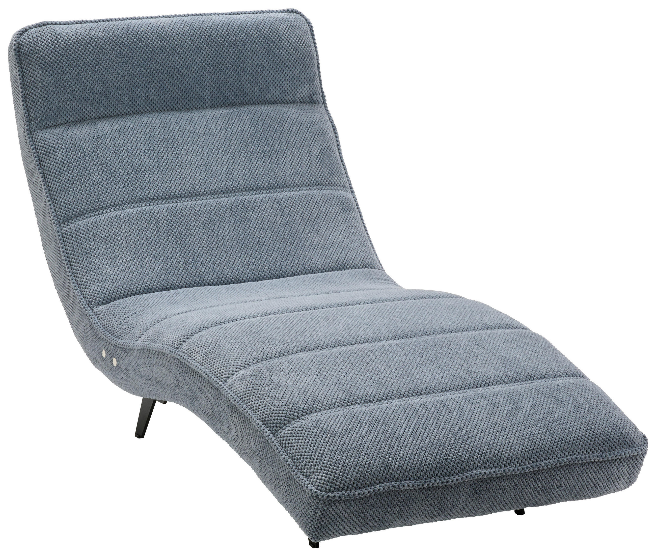 LIGGFÅTÖLJ i vävt tyg blågrå  - blågrå/svart, Design, metall/textil (75/158-178/58-86cm) - Livetastic
