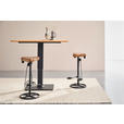 BARHOCKER Echtleder Braun, Schwarz Eisen  - Schwarz/Braun, LIFESTYLE, Leder/Metall (41/77/41cm) - Landscape