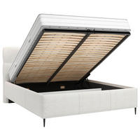 POLSTERBETT 180/200 cm, inkl. gepolstertes Kopfteil, Lattenrost,  in Naturfarben  - Schwarz/Bronzefarben, Design, Holz/Textil (180/200cm) - Boxxx