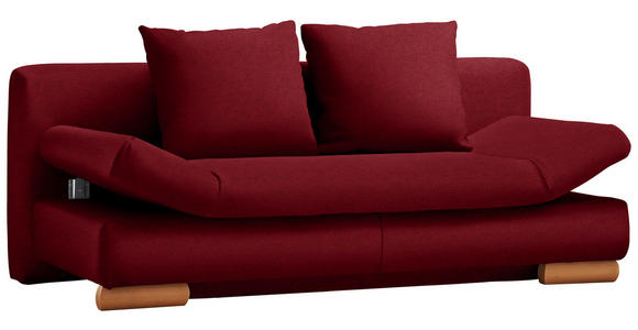 SCHLAFSOFA in Webstoff Dunkelrot - Dunkelrot, Design, Holz/Textil (200/87/93cm) - Venda