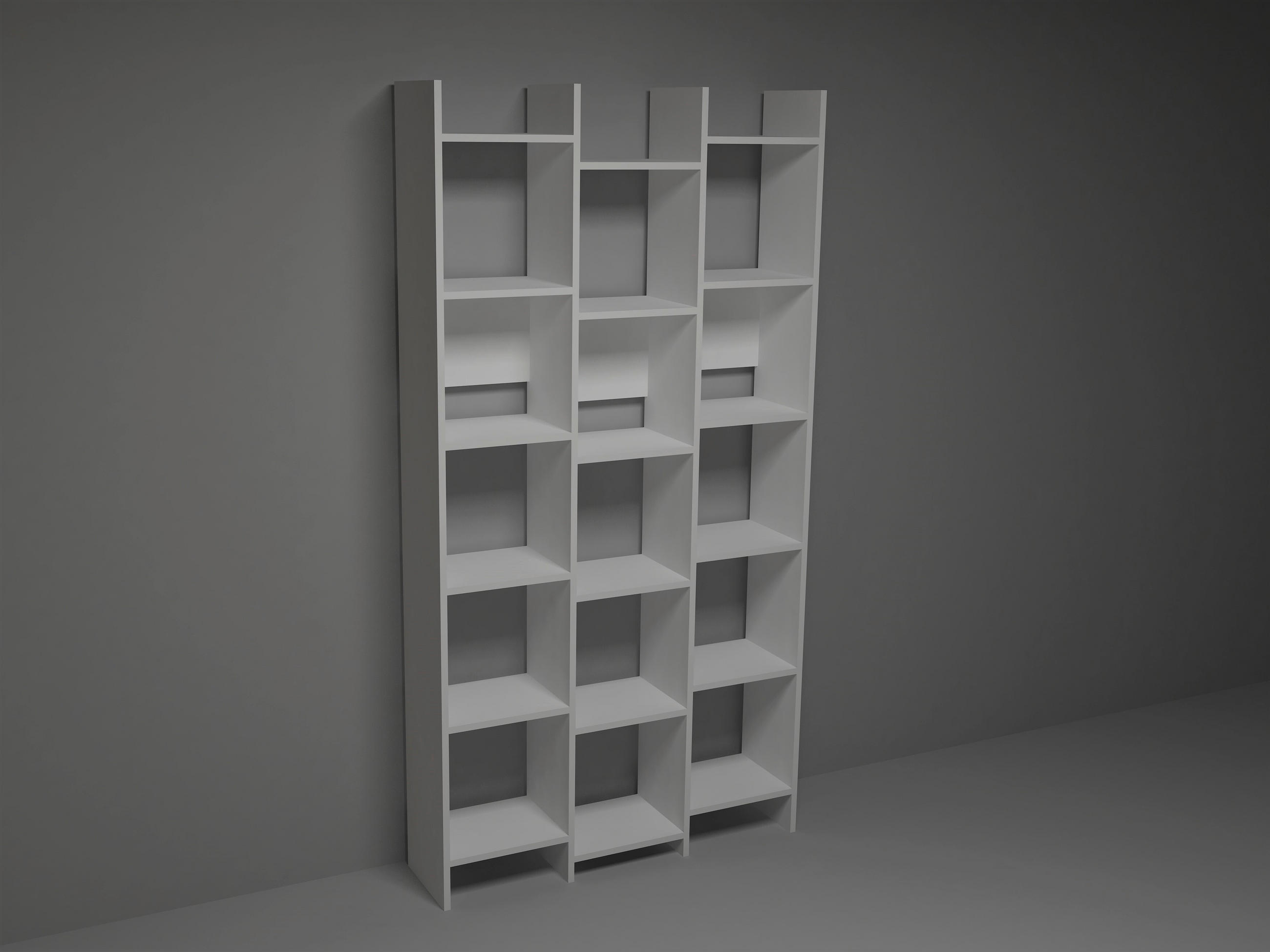 ETAJERĂ 96.1/186/25 cm alb - alb, Modern, material pe bază de lemn (96.1/186/25cm) - Ti'me