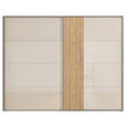 SCHWEBETÜRENSCHRANK 262/223/68 cm 2-türig Eichefarben, Champagner  - Champagner/Eichefarben, Design, Glas/Holzwerkstoff (262/223/68cm) - Novel