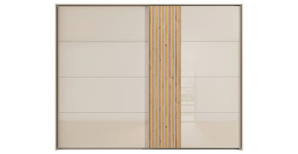 SCHWEBETÜRENSCHRANK 262/223/68 cm 2-türig Eichefarben, Champagner - Champagner/Eichefarben, Design, Glas/Holzwerkstoff (262/223/68cm) - Novel