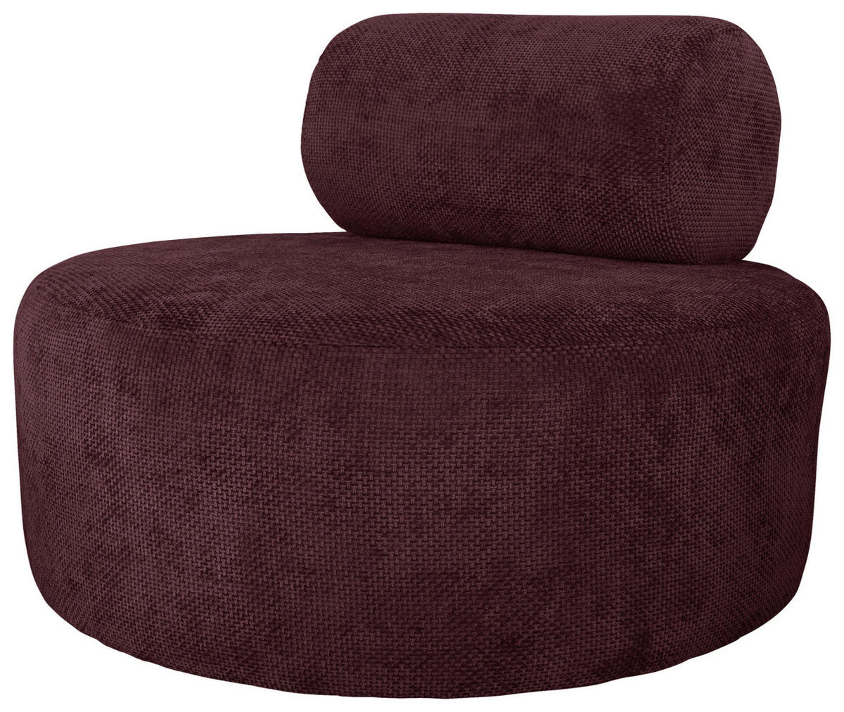 SESSEL in Struktur Bordeaux  - Bordeaux/Schwarz, Basics, Textil/Metall (88/70/88cm) - Livetastic