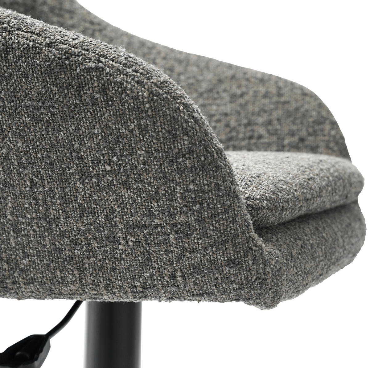 BARHOCKER Webstoff Blau, Schwarz Eisen Sitzfläche 360° drehbar, inklusive Armlehnen  - Blau/Schwarz, Design, Textil/Metall (54,5/88-108/53,5cm) - Cassando