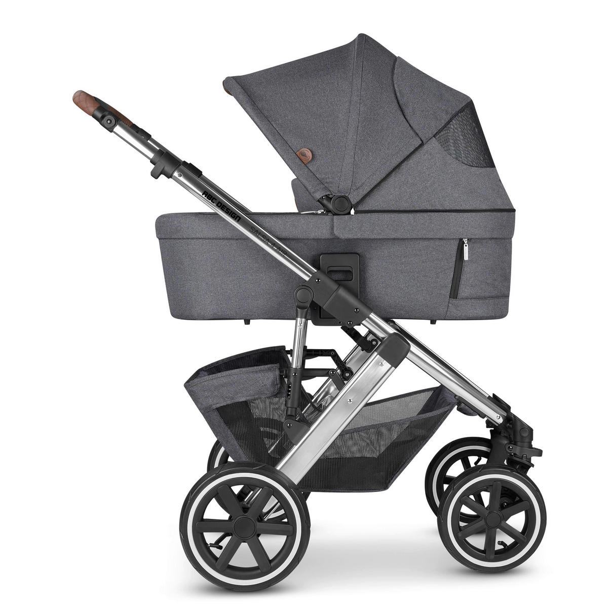KOMBIKINDERWAGEN  Salsa 4 Air  Asphalt  - Dunkelgrau/Silberfarben, Basics, Textil/Metall (95/63/110cm) - ABC Design