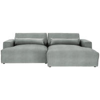ECKSOFA Chenille Grau  - Schwarz/Grau, Design, Kunststoff/Textil (267/187cm) - Stylife