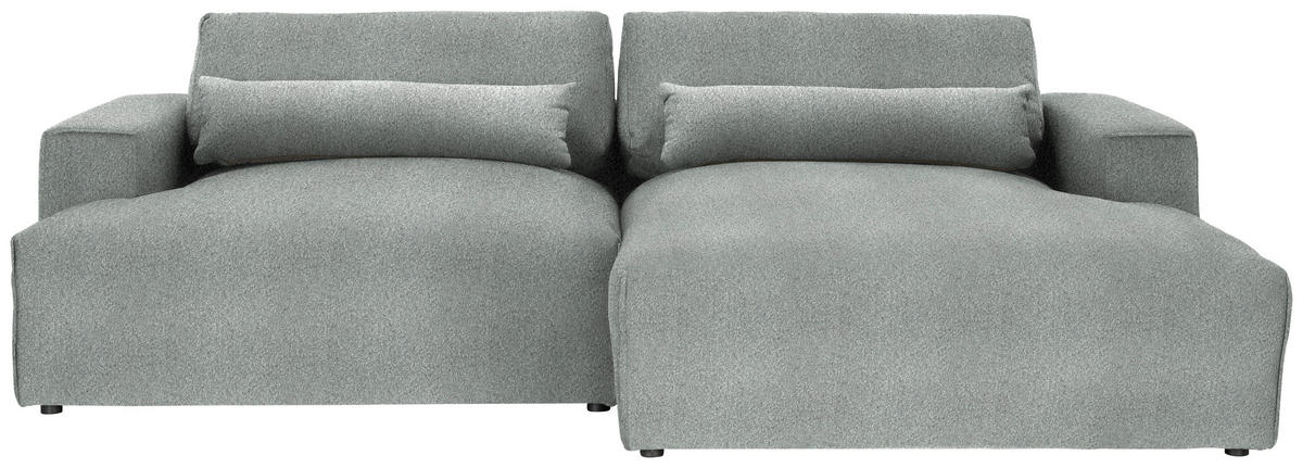 ECKSOFA Chenille Grau  - Schwarz/Grau, Design, Kunststoff/Textil (267/187cm) - Stylife