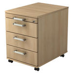 ROLLCONTAINER 42,8/59/58 cm  - Chromfarben/Eichefarben, KONVENTIONELL, Holzwerkstoff/Kunststoff (42,8/59/58cm) - Venda