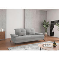 2,5-SITZER in Flachgewebe Hellgrau  - Hellgrau/Schwarz, KONVENTIONELL, Textil/Metall (202/90/122cm) - Sit & More