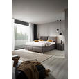 POLSTERBETT Matratze, Lattenrost, Bettkasten 180/200 cm  in Grau  - Chromfarben/Birkefarben, KONVENTIONELL, Holz/Textil (180/200cm) - Dieter Knoll