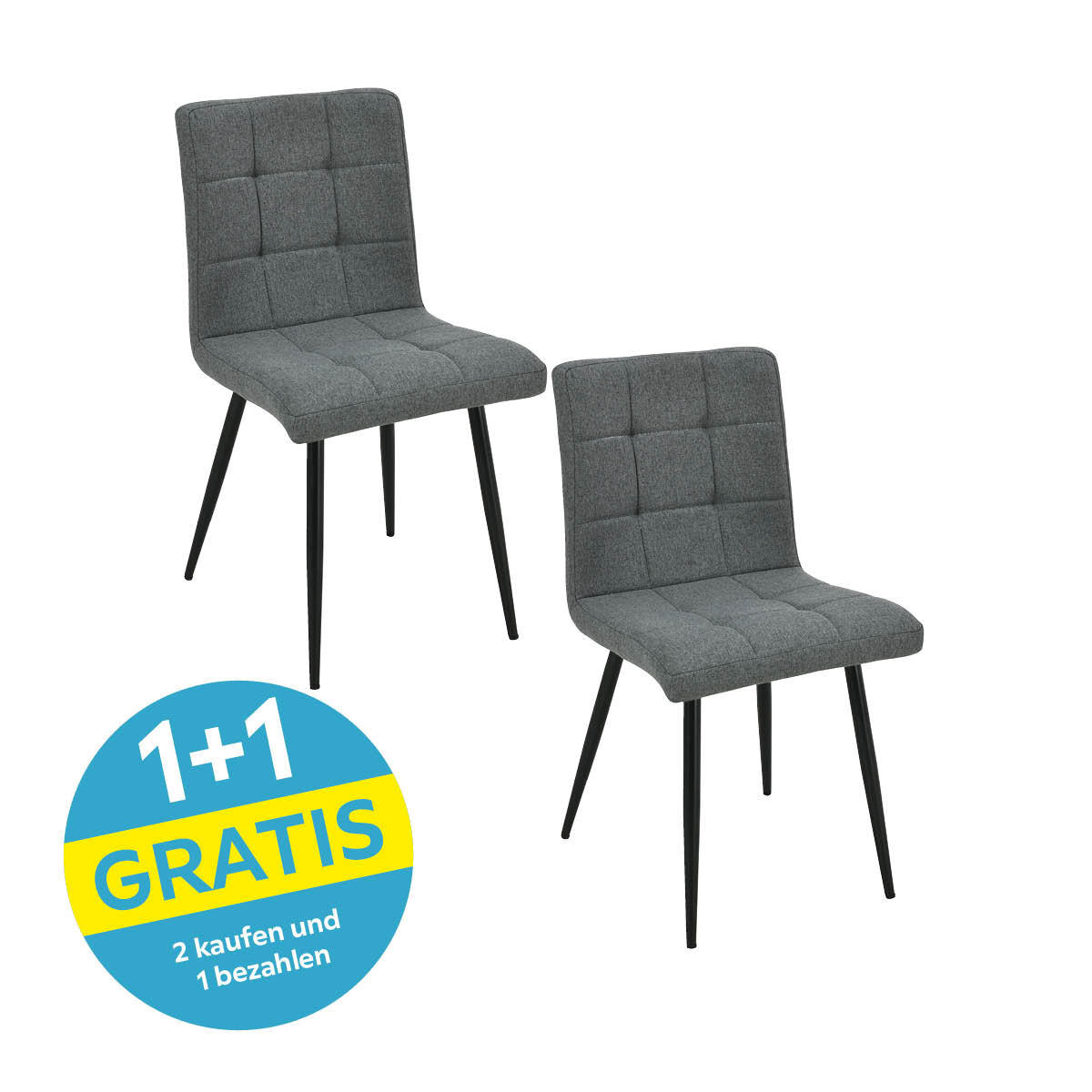 Polsterstuhl Matteo Dunkelgrau Leinenoptik