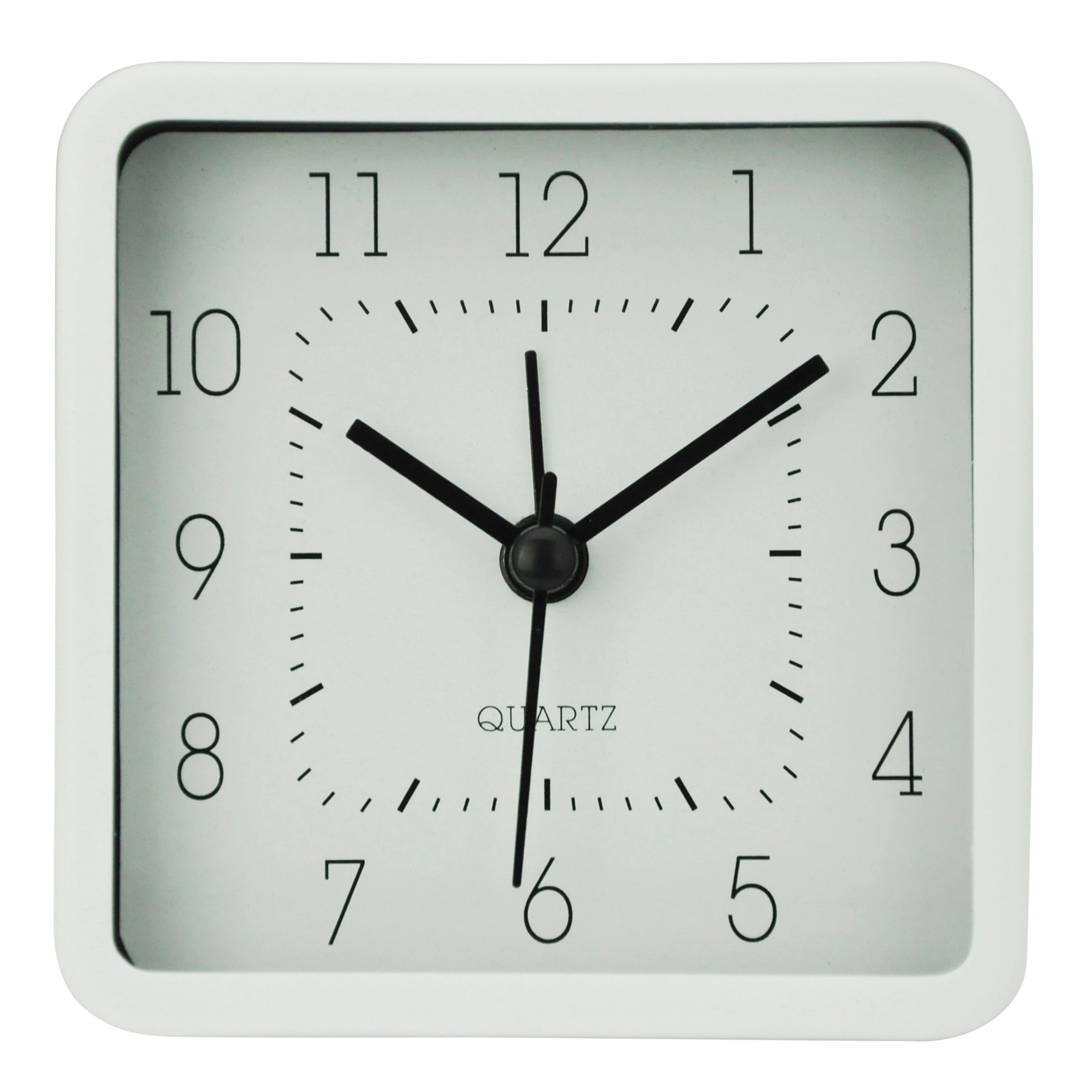 VÄCKARKLOCKA  8,3/8,3 cm  - vit, Basics, metall/glas (8,3/8,3cm) - Ambia Home
