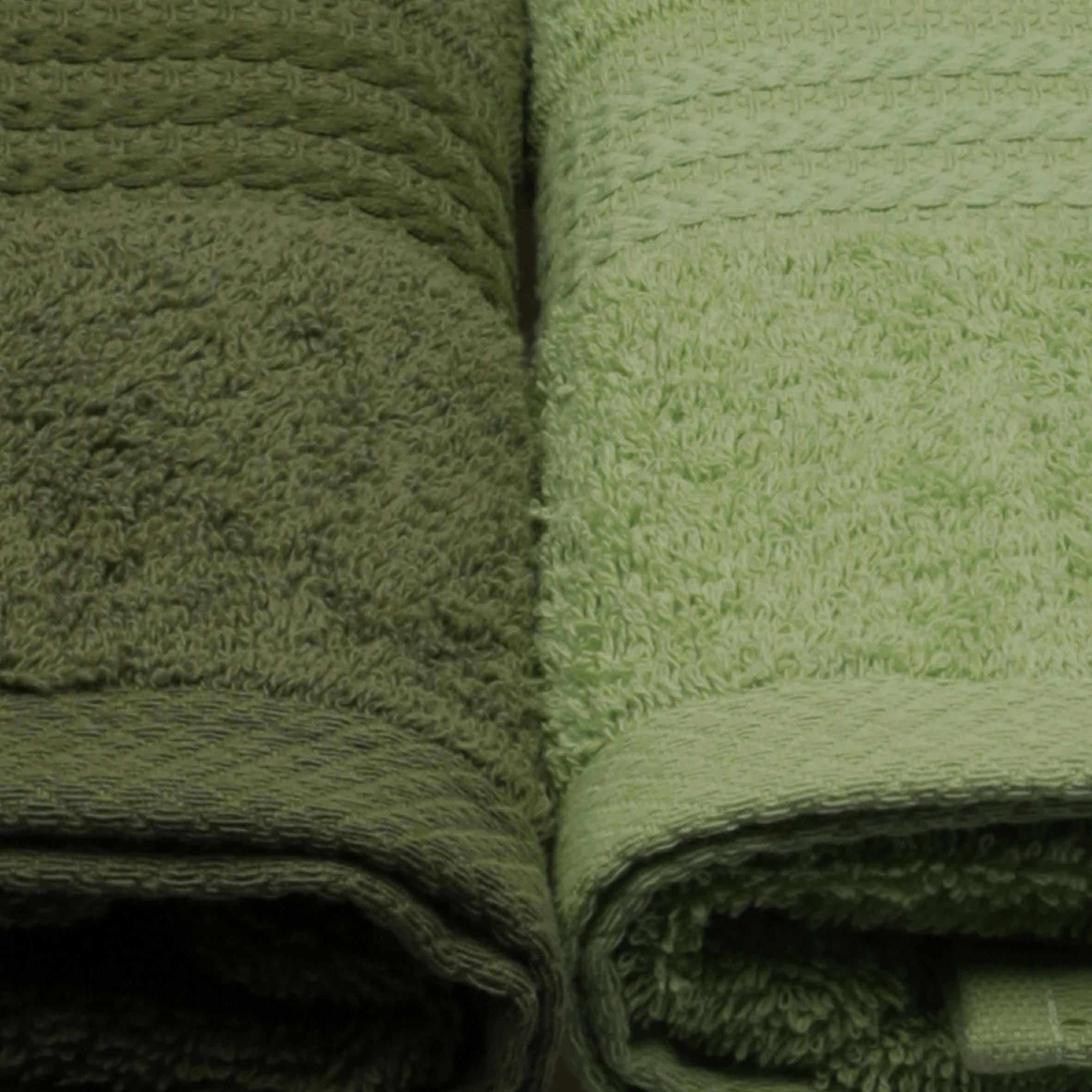 DUSCHTUCHSET 70/140 cm 4-teilig  - Dunkelgrün/Hellgrün, Basics, Textil (70/140cm)