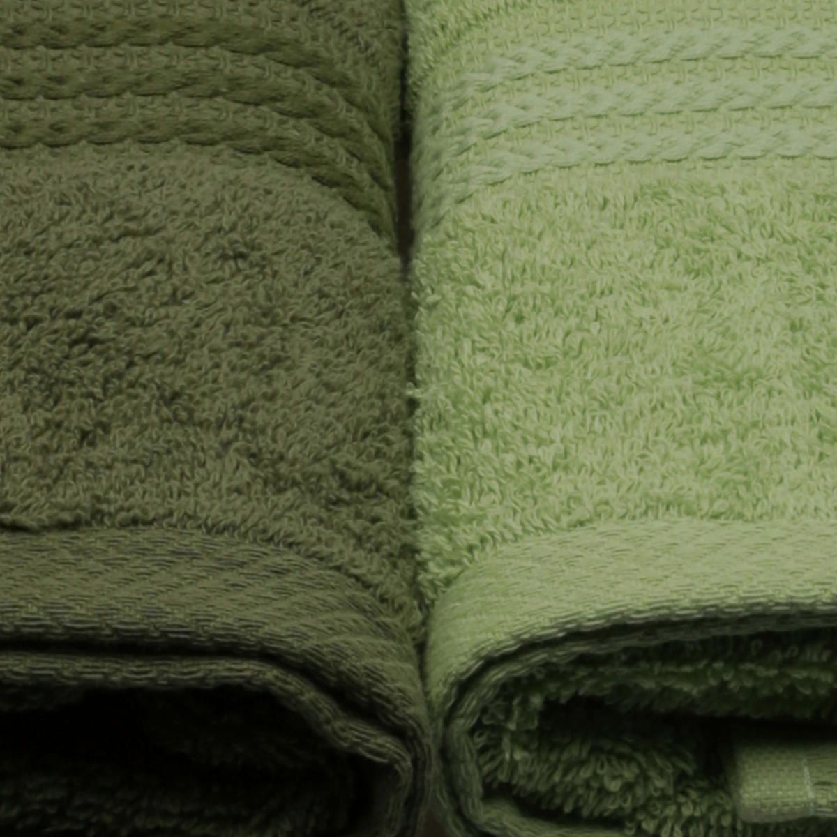 DUSCHTUCHSET 70/140 cm 4-teilig  - Dunkelgrün/Hellgrün, Basics, Textil (70/140cm)