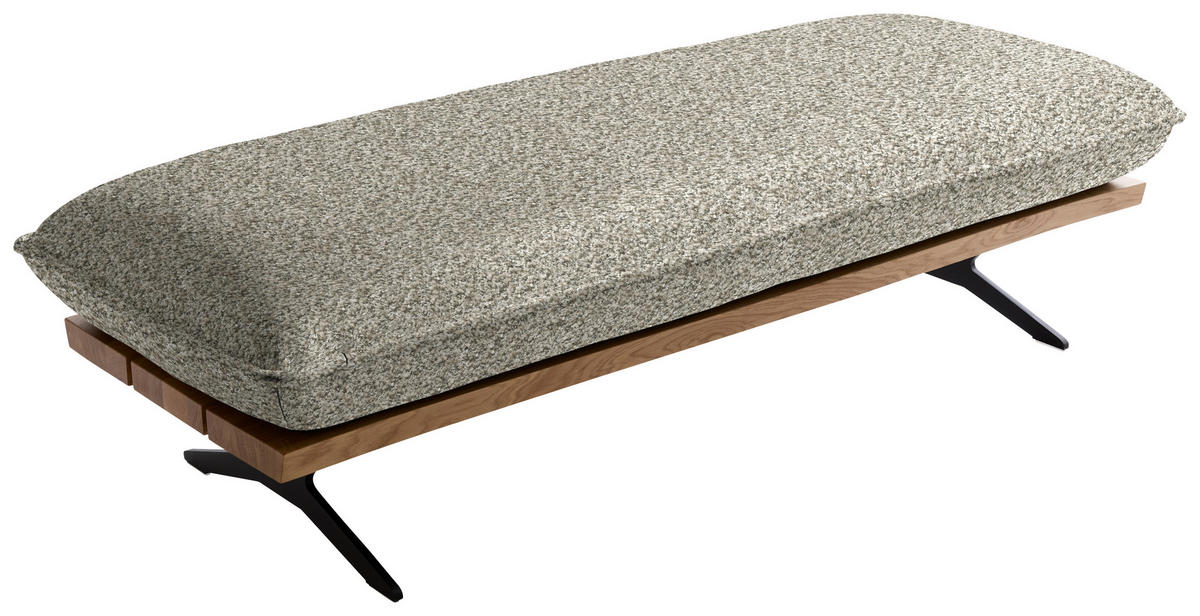 ECKSOFA Chenille, Flachgewebe Wildeiche, Greige  - Wildeiche/Greige, Design, Holz/Textil (161/284cm) - Koinor