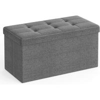 SEDACÍ BOX, textil, kompozitní dřevo, 78/38/38 cm - šedá, Basics, kompozitní dřevo/textil (78/38/38cm)