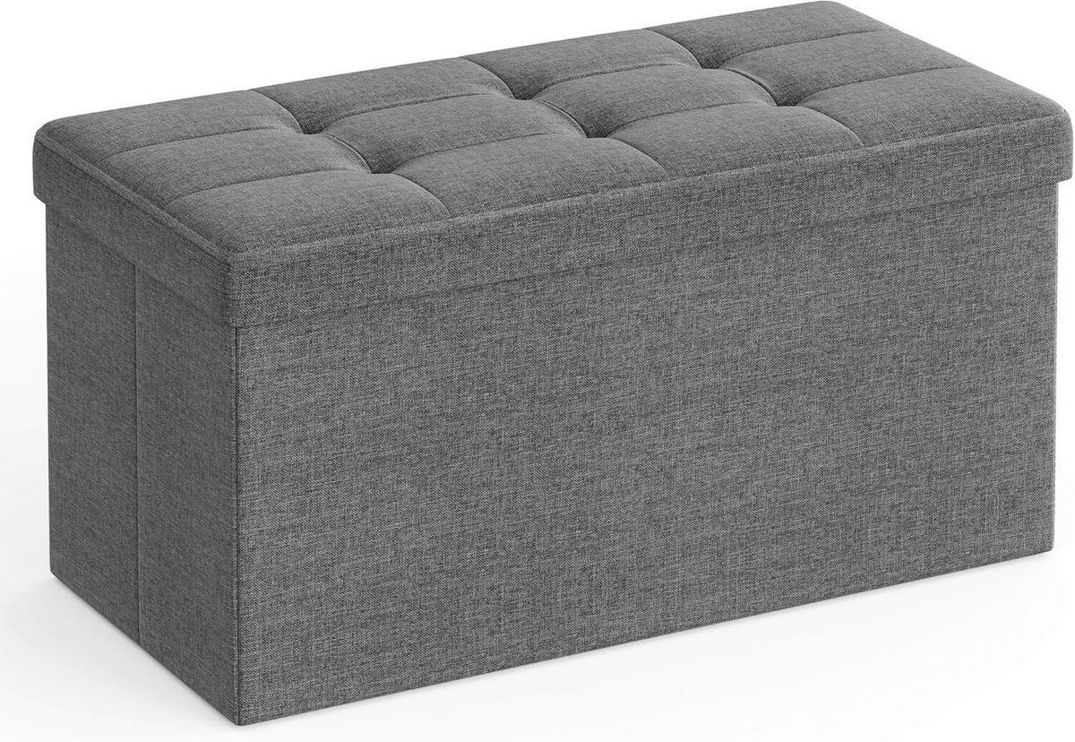 SEDACÍ BOX, textil, kompozitní dřevo, 78/38/38 cm - šedá, Basics, kompozitní dřevo/textil (78/38/38cm)